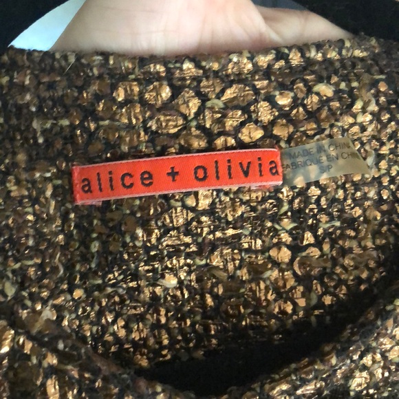 Alice and Olivia Brown Metallic Zip up vest - Picture 7 of 7